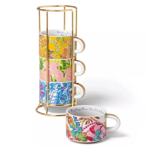 Lilly Pulitzer Other - LILLY PULITZER 5pc Porcelain Stacking Espresso Mug